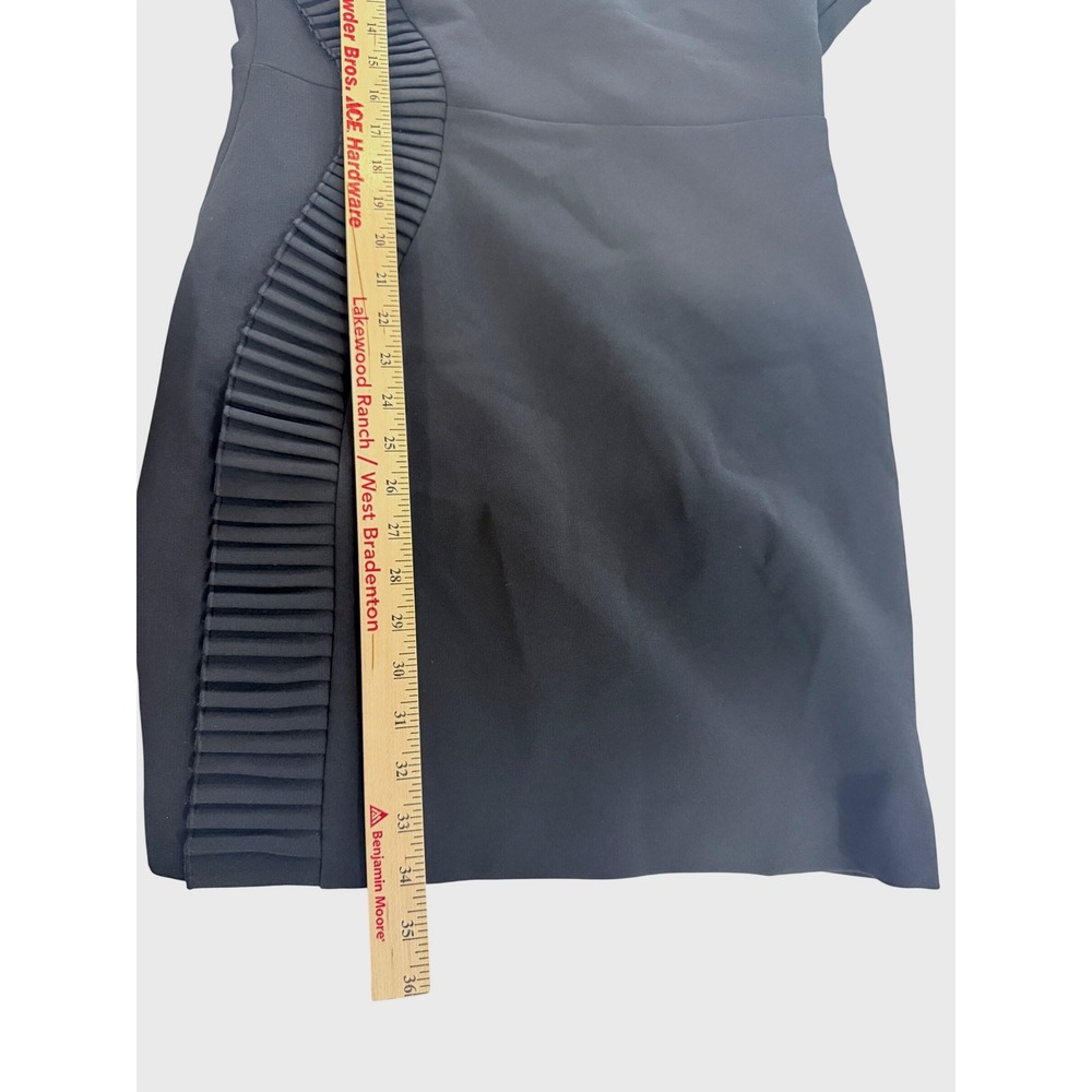 The Kooples Dress Romantic Crepe Black Pleated Ruffle Mini V-Back FR 4/ US 10 - Picture 8 of 13